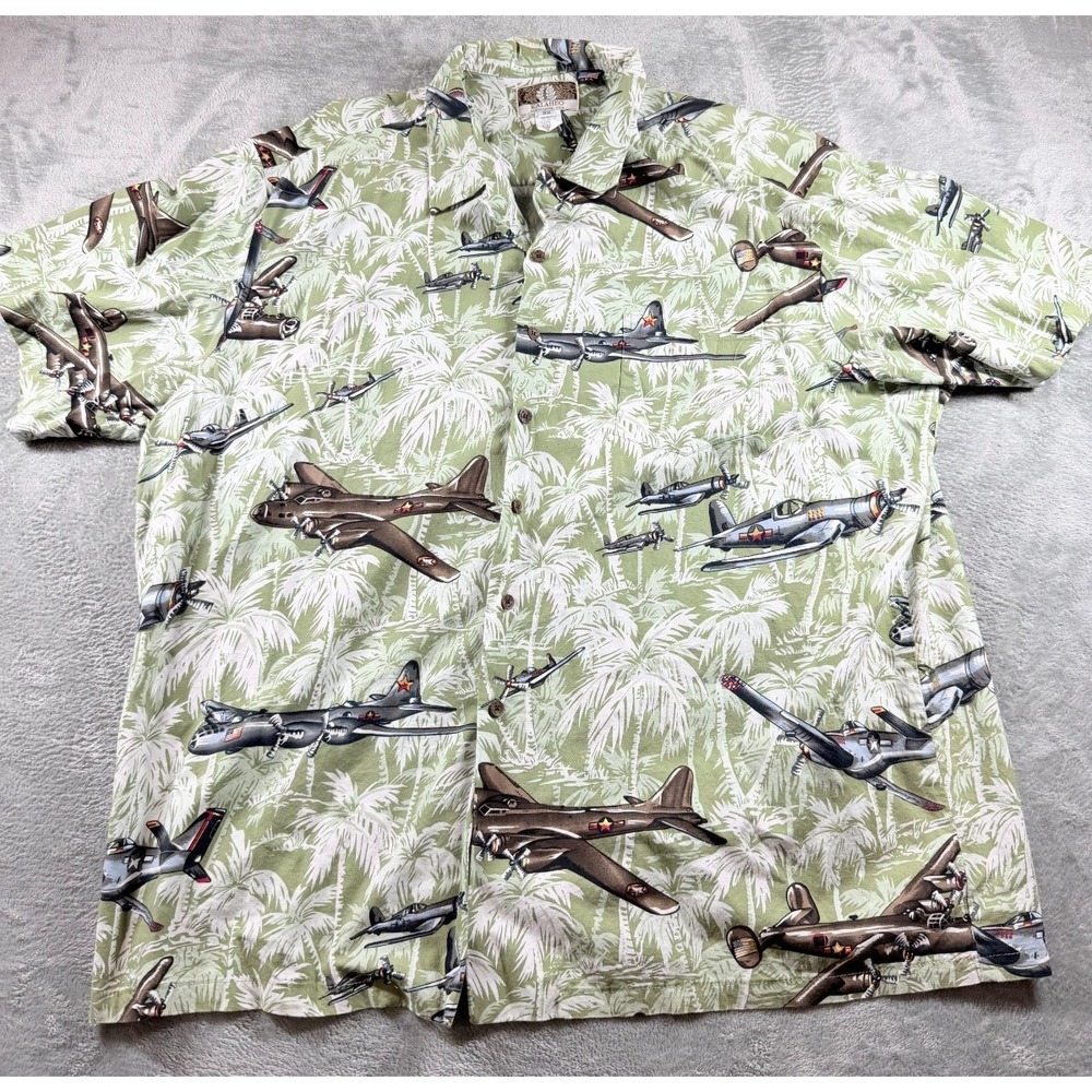 Kalaheo Hawaiian Shirt Mens 3X Airplane Aloha Made Hawaii USA